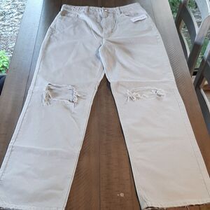 Pacsun Los Angeles 90's Boyfriend Cream Distressed Jeans NWT